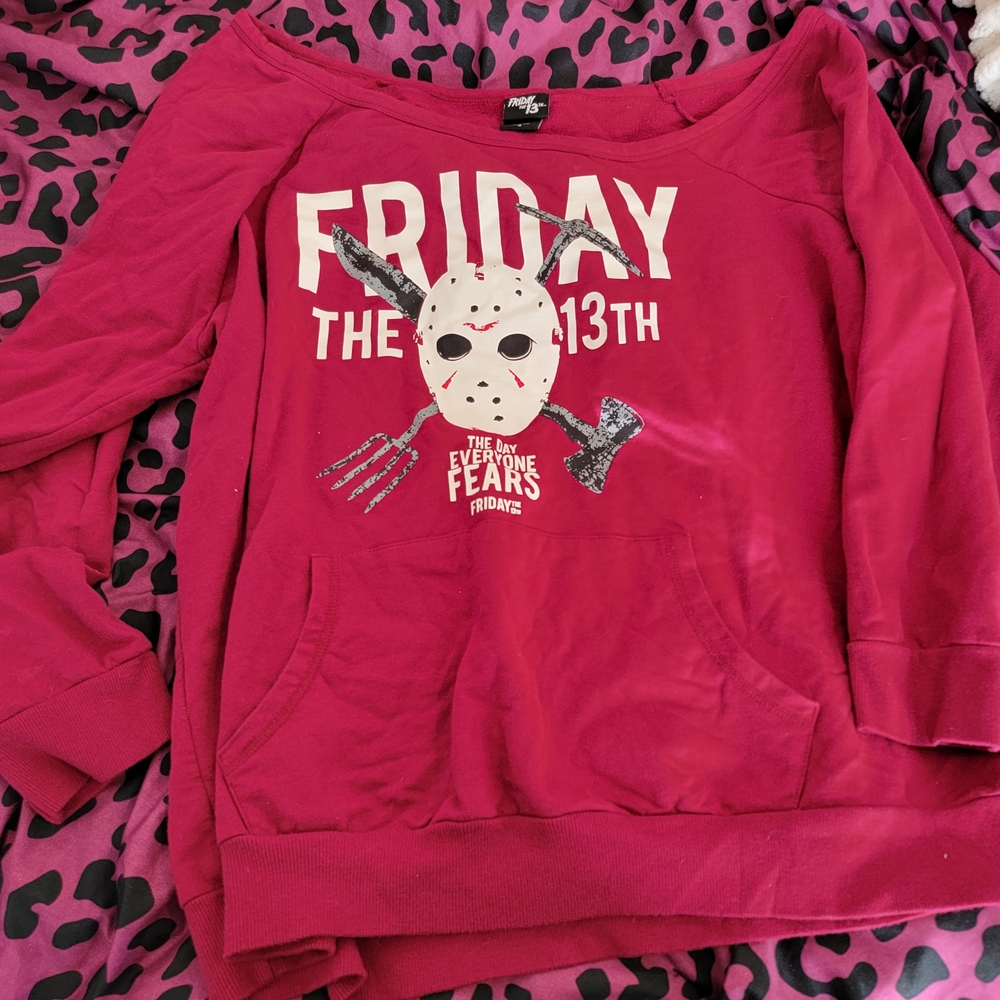 Torrid Off The Shoulder Friday the 13th Sweatshirt